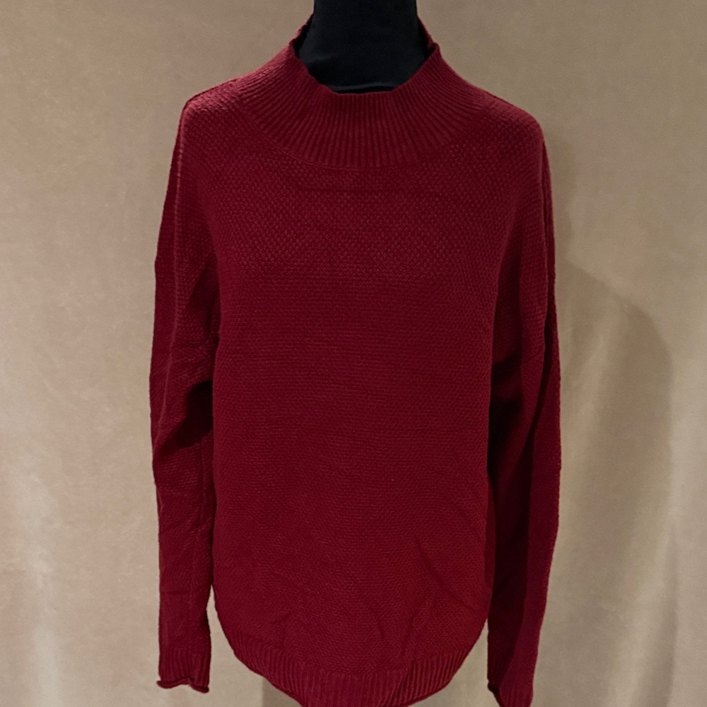 Elegant Red Turtleneck Sweater for Women